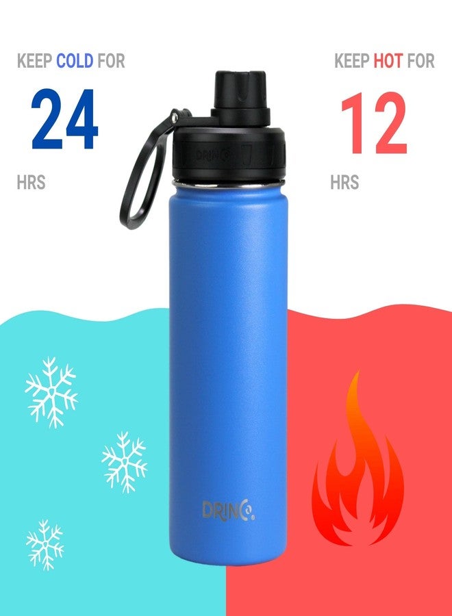 DRINCO Stainless Steel Water Bottle Spout Lid Vacuum Insulated Double Wall Water Bottle Wide Mouth (40oz 32oz 22oz 18oz 14oz) Leak Proof Keeps Cold or Hot (18 oz, 18oz Royal Blue) - Image 5